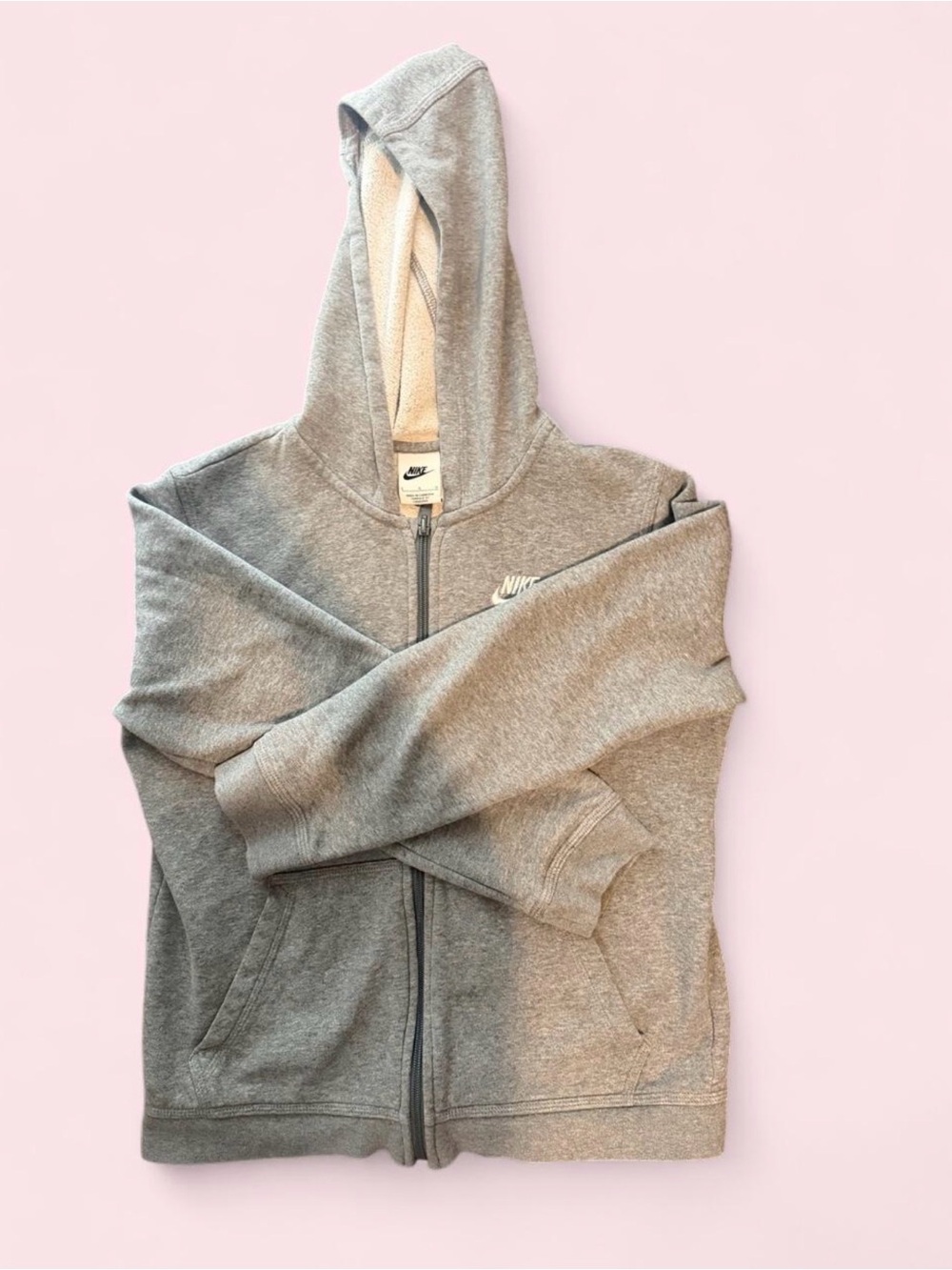 Nike Kids Heather Gray Full-Zip Hooded Sweatshirt